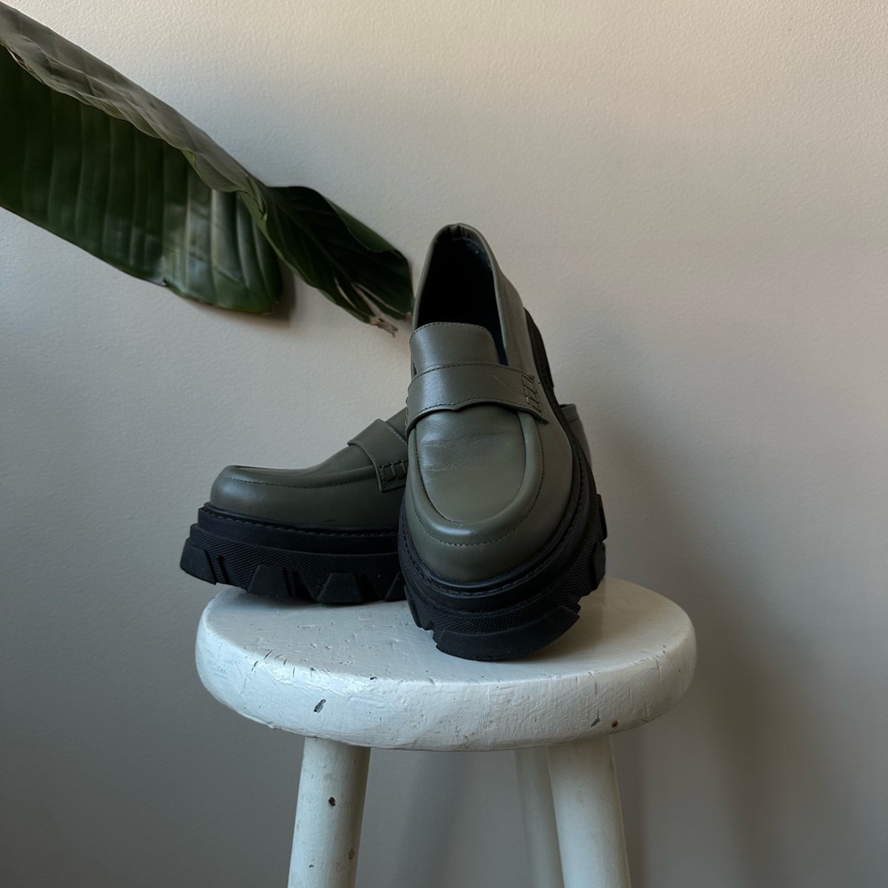 Women’s Alohas Olive Green Loafers - Picture 2 of 4